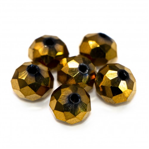 Бусины рондели 8*6мм, золотое напыление.